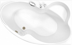 BellSan Акриловая ванна Индиго 168x110 L с гидромассажем белая/бронза – фотография-1